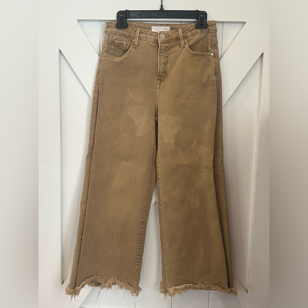 Risen Jeans High Rise Wide Leg Cropped Sz 7 Sz 28in